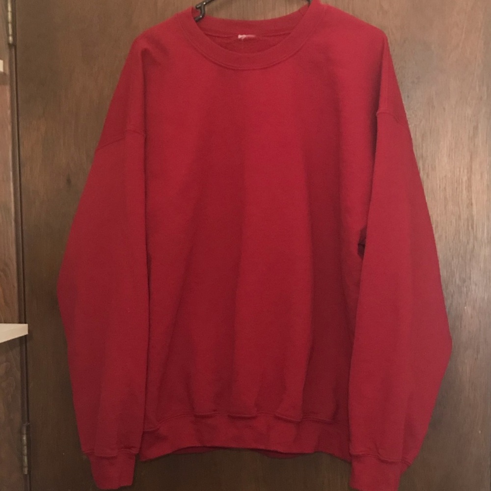 Oversized red crew neck sweatshirt